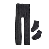 Domybest 2点セット 女の子のタイツガールソックス 秋冬 無地 ツイスト織り模様のパターン 暖かく保つ フォーマル 強い弾力性 より厚い 結婚式 発表会