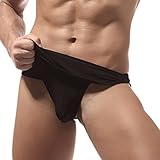 メンズ 下着 ボクサーブリーフ Dafanet 男メンズ用 オシャレ 超セクシー 二重 三角パンツ シースルー 防チラリズム ストレッチ フィット 男性ビキニブリーフ ボクサー パンツ Tパック下 (