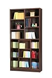 【サンニード】大容量スライド本棚 OP-180 ダークブラウン 幅90 奥行29 高さ180cm 木製 L1 …
