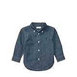 ポロ ラルフローレン ポニー付・コットンシャンブレー・長袖シャツ[ブルー](男の子12～24か月用) [並行輸入品]