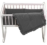 Baby Doll Bedding Solid Cradle Set, Grey by BabyDoll Bedding