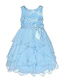 WIN 供ドレス トリプルリ 子どもドレス 　お嬢様 　ドレス　フォーマル ピアノ 発表会 結婚式 入園式 演奏会 プリンセスドレス 女の子 女児 ガールズ ノースリーブ (140cm, ブルー1)