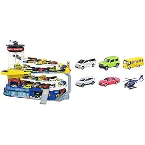 トミカ ダブルアクション トミカビル ( 50周年記念仕様 ) とトミカビルで遊ぼう!トミカ 6台セット