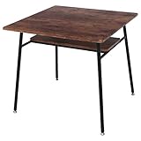 不二貿易 ダイニングテーブル 2人用 幅75cm ブラウン ヴィンテージ風 収納棚 ナビア 14659