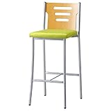 オリバー ダイニング ハイカウンターチェア スチール 布 ナチュラル・シルバー×ライムイエロー (S・CS-2551・NB・ST+FF-28C)