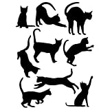 ウォールステッカー カッティングステッカー 黒猫 9タイプ シール 猫 猫シール ネコ ねこ 動物 ペット シール 車用 ステッカー スマホ 動物