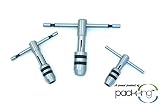 3 Piece t-handleタップレンチソリッドアゴぎざぎざキャップfor Taps Reamers