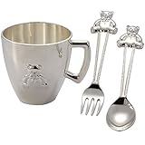 3 Piece Silver Plated Set w/Bear Cup, Spoon, & Fork by Elegance Silver [並行輸入品]