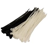 50 xミックスブラックホワイトケーブルタイ200 mm x 4.8 MM Zip Tie Bases byすべて貿易Direct