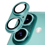 Podick カメラカバー iPhone 16 /16 Plus用 カメラフィルム 全面保護 9H強化ガラス アルミ合金 傷防止 レンズ保護 耐衝撃 アイフォン16 /16 プラス 用 カメラ保護 高透過率 黒縁取り 露出オーバー防止 カメラレンズプロテクター ティール