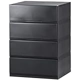 リブウェル(Livewell) 日本製 彩 -Irodori- チェスト 簡易組み立て式 (オールブラック, 52cm幅 4段)