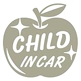 imoninn CHILD in car ステッカー　【シンプル版】　No.63　リンゴ　（グレー色）