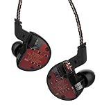 KZ ZS10ハイブリッド 5ドライバ イヤホン 4BA+1DD搭載 0.75mm 2PINリケール 高音質カナル型 ノイズキャンセリング HIFI ヘッドセット 高遮音性 リケーブル 着脱式 3.5mm プラグ (黒色マイク無し)