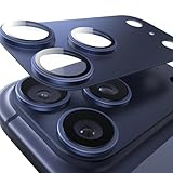 【2026年春新開発】TORRAS For iPhone 17 Pro カメラ保護 全面保護 10H強化ガラス＋アルミ合金 レンズカバー 極薄 金属仕上がり ARアンチグレア 露出オーバー防止 透過率99%以上 航空宇宙素材 米軍規格 傷/褪色/指紋防止 1枚セット いPhone17 Pro 専用 カメラフィルム ディープブルー CameraGo