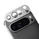 Google Pixel 10 Pro 対応 カメラ保護 ガラスフィルム 硬度9H 強化ガラス グーグルピクセル 10 Pro カメラフィルム 衝撃吸収 飛散防止 全面保護 薄型 露出オーバー防止 アルミ合金 カメラカバー 高透過率 自動吸着 気泡ゼロ 汚れ防止 貼り付け簡単 (シルバー)