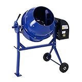 コンクリートミキサー 青 練上量65L ドラム容量130L 電動 モーター式 100Vモーター 混練機 攪拌機 かくはん機 コンクリート モルタル 堆肥 肥料 飼料 園芸 タイヤ 車輪 キャスター ミ