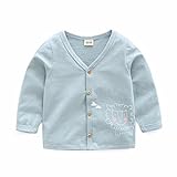 キッズ カーディガン ベビー服 シンプル 暖かい 柔らかい キュート 旅行 保育園 1-4歳 (ブルー)