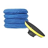 Kimlonton4枚入りセット スポンジバフ セット 研磨スポンジ 研磨パッド 洗車用 カー研磨用 125mm 超細繊維 洗車やワックスがけなど 傷防止 スポンジバフ/取付け簡単