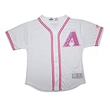 Ari Diamondbacks Girls Athletic Dri - Fit Glitter野球ジャージー ホワイト