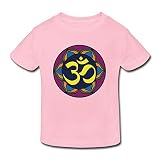 星 ２～６歳子供 半袖 男女兼用 花 地球 空 宗教 オリジナル ティー Tシャツ Pink 5-6 Toddler