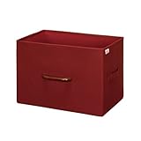 ルミナス 全ポール径共通パーツ 収納性アップパーツ 【ストレージボックス】カラーボックス縦置き用 ウッドハンドルボックスフタ無し横型(レッド) 幅38×奥行26×高さ26cm E MA3826-RE