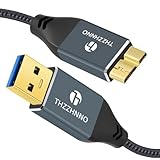 Thzzhnno Micro B - USB A ケーブル 2M, 5Gbps USB 3.0 Type A - Micro B ケーブルコード プリンター ハードドライブ ヘッ