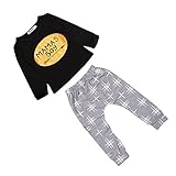 Lovoski ベビー　子供服　男の子　長袖　綿　Tシャツ　ズボン　衣装　2点セット　普段着　全4サイズ - 80