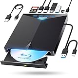 【2025革新革新モデル＆高速】 ブルーレイドライブ 外付け ブルーレイプレーヤー USB3.0＆Type-C両接続 読取/書込可 外付けブルーレイドライブ ブルーレイドライブ Blu-ray プレイヤー 軽量 BDドライブ 外付け Blu-ray 外付けドライブ Windows11/10/8/7/XP Mac対応 パソコン M-DISC BDXL対応 TF/SD/USBポート付き