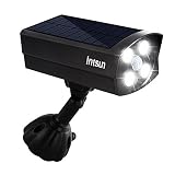 Intsun 防犯ダミーカメラ型ソーラーライト 4LED 高輝度　壁掛け　usb充電可能 センサーライト 人感&明暗センサー 自動調光　ソーラー充電式　壁掛け/門扉用ライト 夜間自動点灯 屋根/軒下/