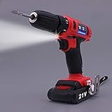 21V無段階速度調整充電式ハンドドリルセットLEDドリル、AC 220V、USプラグ、ランダムカラーデリバリー付き電動ドリルパワーツール,