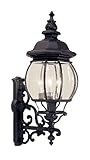 Livex Lighting 7701-04 Outdoor Wall Lantern with Clear Beveled Glass Shades, Black [並行輸入品]