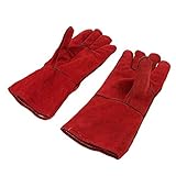 F Fityle 作業グローブ　保護手袋　溶接用　耐熱　PUレザー　ガーデニング用　炉溶融用　高温作業用