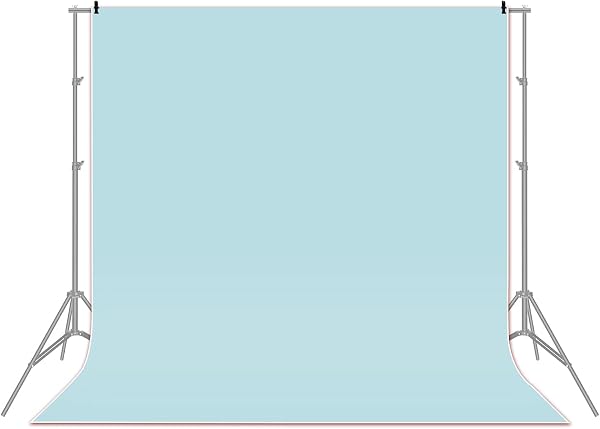 Qinunipoto Backdrop Solid Light Blue Solid Color Backdrop Sheet Backscreen Thick Virtual Backdrop Product Photography Backdrop Chromakey Synthetic Non-Transparent, Non-Reflective, Telework Remote - 1
