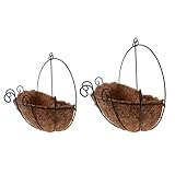 P Prettyia 鍛鉄製　植木鉢　装飾　バスケット　プランター　バルコニー　ぶら下げ　バスケット　2個　　　