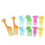 Fashionclubs 10pcs Bento Kawaii Animal Food Fruit Picks Forks, Giraffe, Dog, Cat, Bear, Monkey by Fa