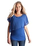 Seraphine セラフィン マタニティトップ Meredith アシンメトリーシアーフルッタースリーブマタニティナーシングトップ イギリスサイズ10 オーシャンブルー 授乳対応