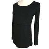 (ティアナ23)Tianna23 マタニティ 授乳 トップス シンプルデザイン やわらかレーヨン ブラック L