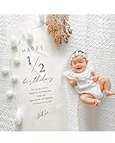 LIKENNY ハーフバースデー タペストリー happy birthday 壁掛け セット half birthday 1/2 誕生日タペストリー 飾り付け 誕生日 記念日用 ハンドメイド フック貼り付けツール付き（縦版の2分の1）