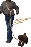 [LaLUCA GOODS] 犬 ショルダーリード 反射ライン 小型犬 中型犬 大型犬 アドバンスモア 02モデル ハンズフリー オレンジ Cセット Mサイズ