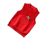 (チェリーレッド) CherryRed キッズ 子供服 女の子 男の子 ベスト 袖なし ベビーベスト秋冬 可愛い セーター 120 ピンク