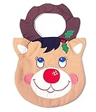 Quilted Christmas Baby Bib ~ Reindeer by Kubla Crafts