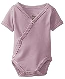L'ovedbaby ラブドベビー  前開き 半袖 ボディスーツ ロンパース 3-6ヶ月用 MAUVE オーガニックコットン OR338