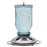 Perky Pet PP784 Antique Wide Blue Glass Seed Feeder