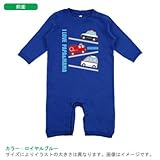 BabyChips 働く車たち(名入れ長袖ベビーロンパース) 80 ロイヤルブルー