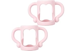 CONGARTENO 2個 乳児用シリコン哺乳瓶ハンドル 耐久性良好で持ちやすい設計 哺乳瓶にしっかり装着可能 の自立飲みをサポート 新生児から使える