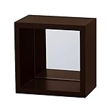 ドウシシャ(DOSHISHA) 賃貸でも安心。ピンで取り付ける壁掛け飾り棚 キューブタイプ(S) ミラー付 幅20×奥行10×高さ20cm ブラウン KB-20MS BR KB-20MS BR