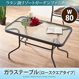 ラタン調リゾートガーデンファニチャー Rashar ラシャル テーブル W80 soz1-500025836-114512-ah テーブルカラーはクリア