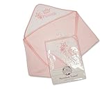 Snuggle Baby Boys Girls Bath Time Cuddle Hooded Baby Towel, Pink Blue Duck Princess Prince (Pink Pri