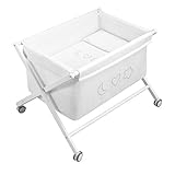 PETIT PRAIA Amour Crossed Wooden Bassinet (50 x 80 x 72 cm, White) by Petit Praia