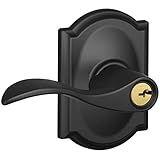 Schlage f51aacc622cam f51 aアクセント622 CAM Camelot Deco Roseエントリドアロック、マットブラック